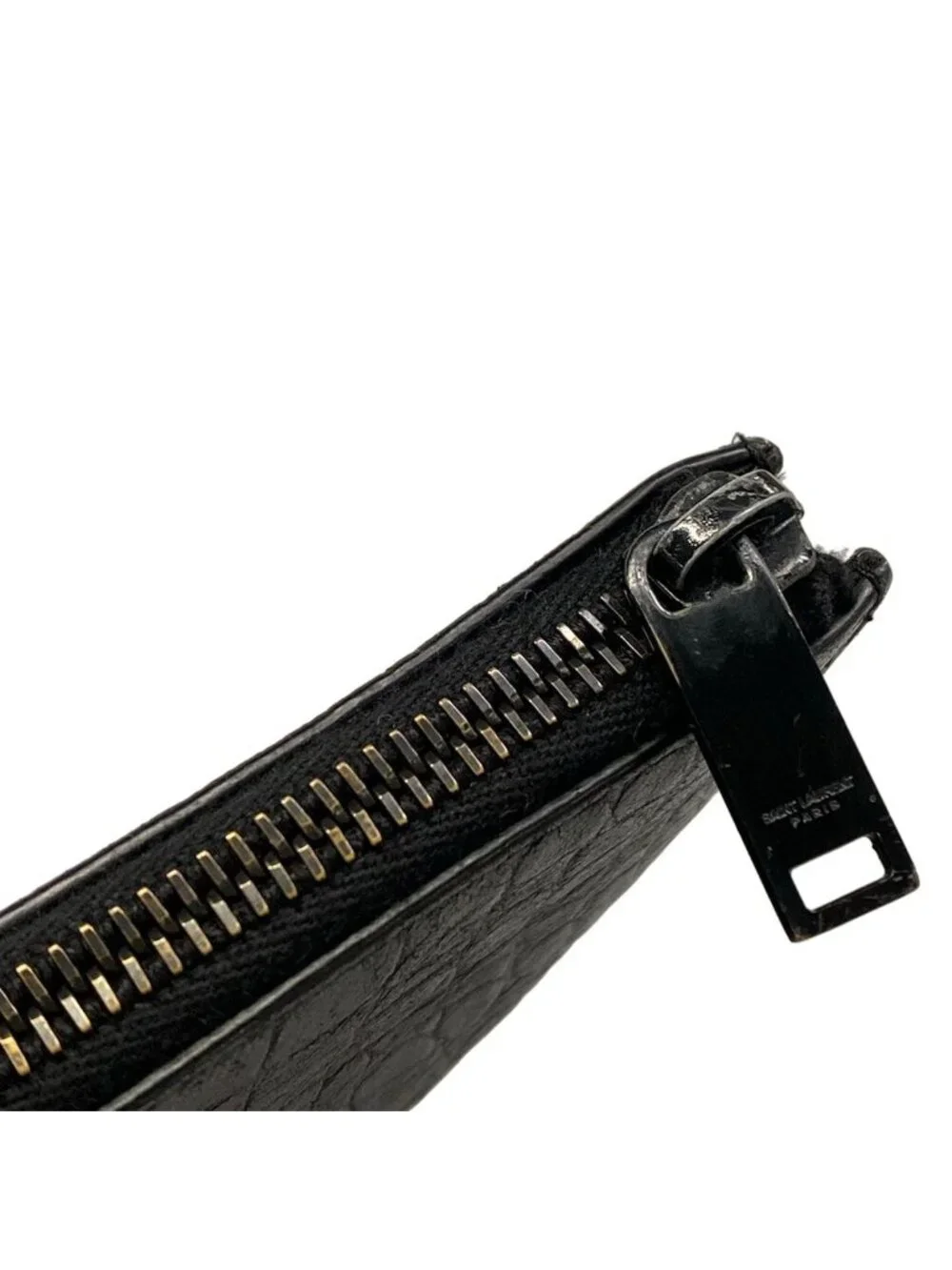 ★SOLD★ Saint Laurent Paris Clutch Black Embossed Leather - Picture 9 of 12